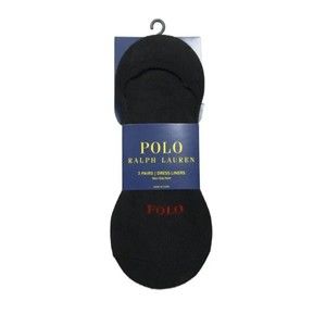 Polo Ralph Lauren Men's Socks 3 Pairs Dress Liners, Non-Slip Heel Black (6-12.5)